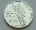 Серебряная унцовая медаль в память об организации пожарной службы в США